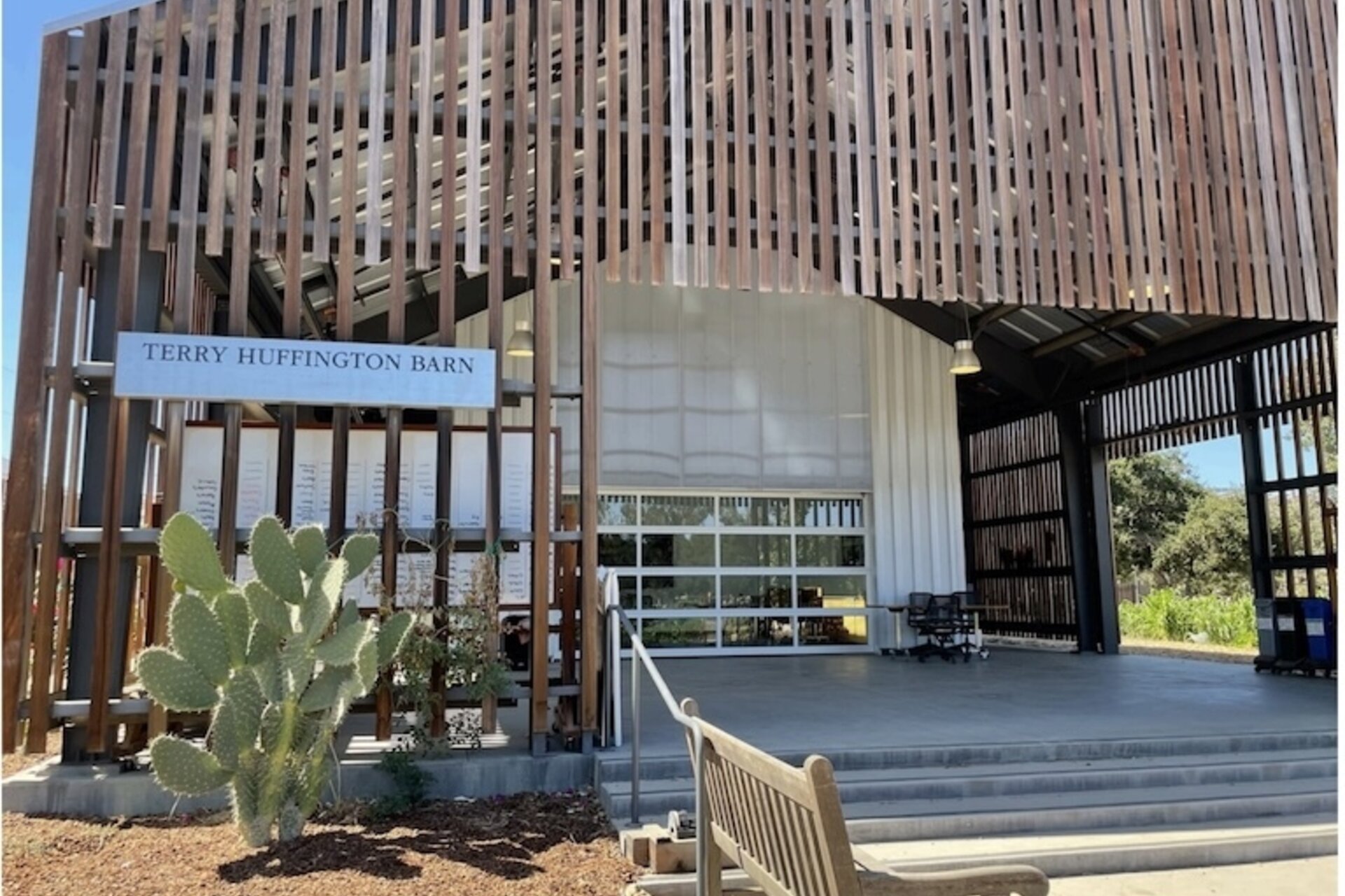 Exterior shot of Huffington Barn during the daytime